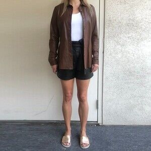 BCBGMaxAzria Faux Leather Shorts - Black - S